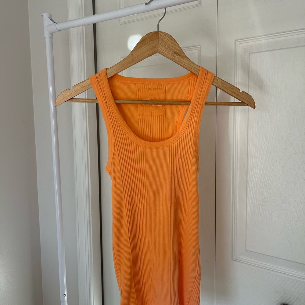 Orange Ribbed Tank Top - Picture 4 of 4